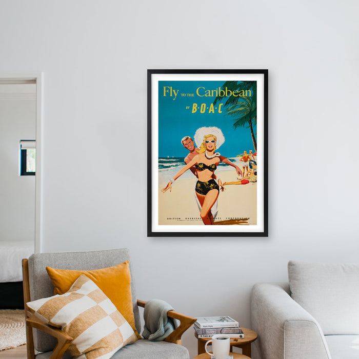 Wall Art's Cie Gle Transatlantique Paris Havre New York Large 105cm x 81cm Framed A1 Art Print