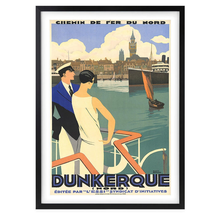 Wall Art's Chemins De Fer Du Nord Dunkerque Large 105cm x 81cm Framed A1 Art Print