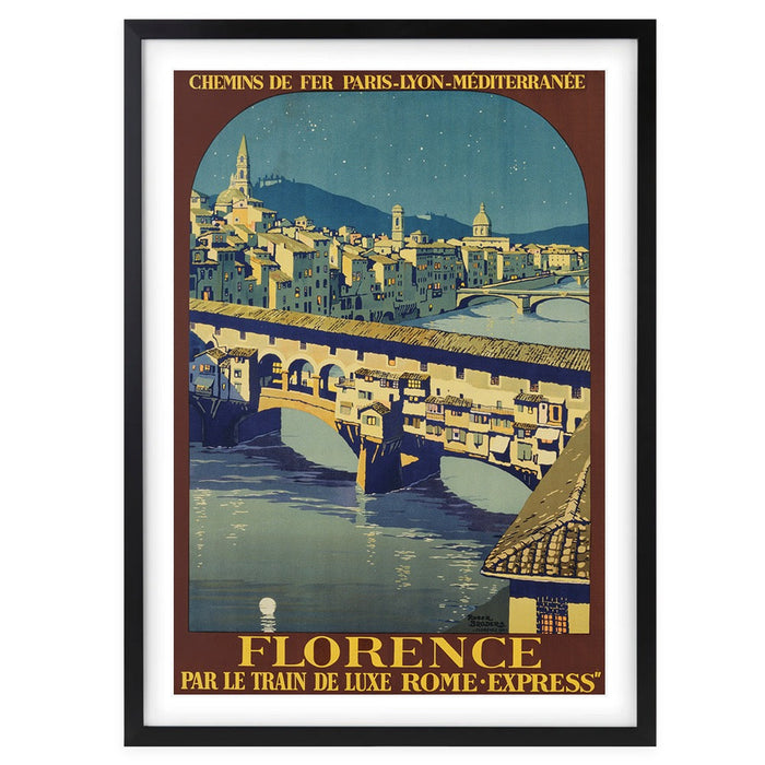 Wall Art's Florence Rome Express Large 105cm x 81cm Framed A1 Art Print