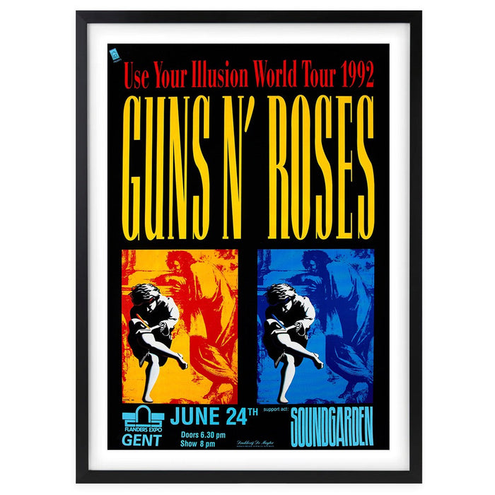 Wall Art's Guns N Roses - Soundgarden - 1992 Large 105cm x 81cm Framed A1 Art Print