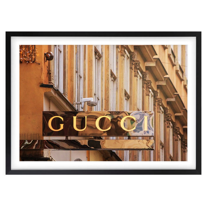 Wall Art's Gucci Sign Large 105cm x 81cm Framed A1 Art Print