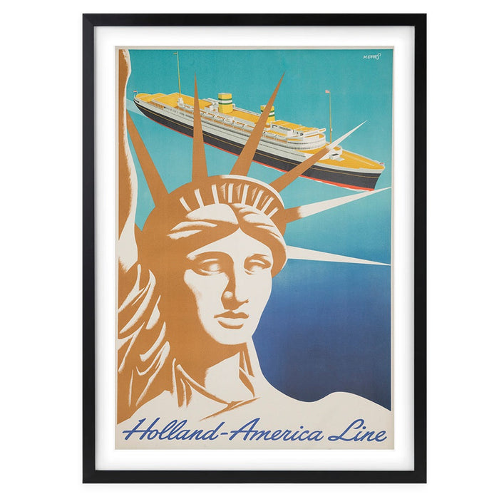 Wall Art's Holland   America Line Large 105cm x 81cm Framed A1 Art Print