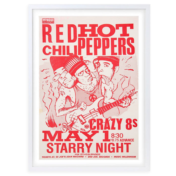 Wall Art's Red Hot Chili Peppers - Starry Night - 1980S Large 105cm x 81cm Framed A1 Art Print