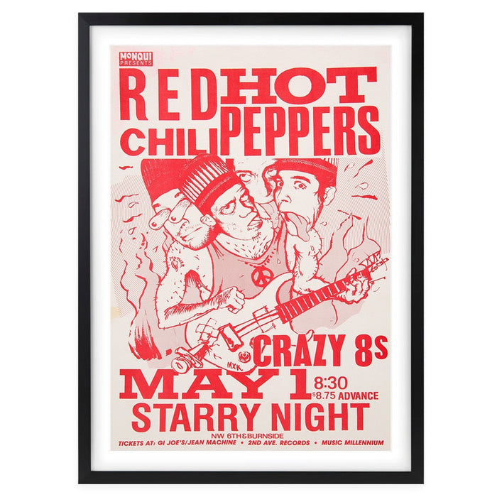 Wall Art's Red Hot Chili Peppers - Starry Night - 1980S Large 105cm x 81cm Framed A1 Art Print