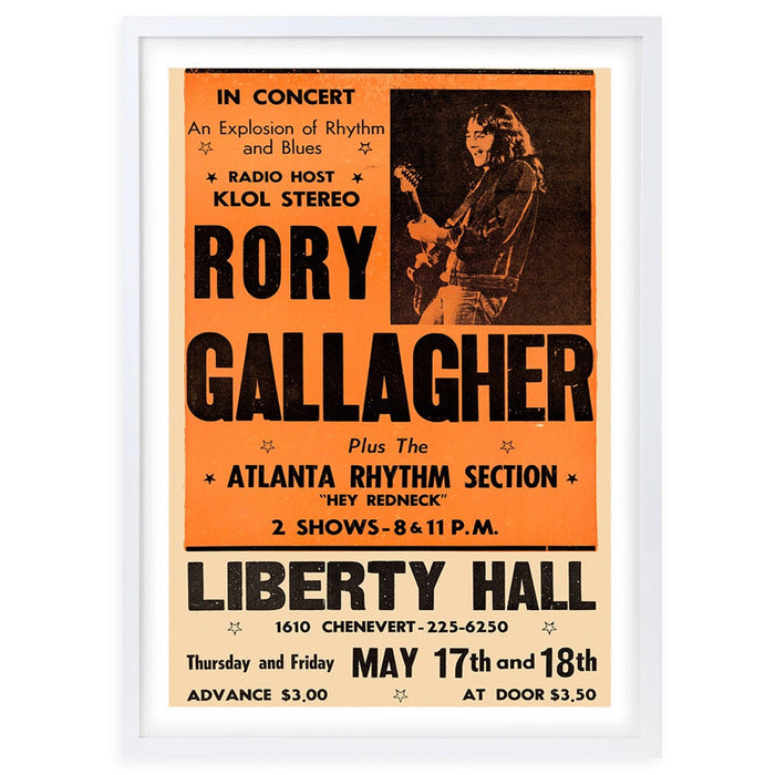 Wall Art's Rory Gallagher - Liberty Hall - 1973 Large 105cm x 81cm Framed A1 Art Print