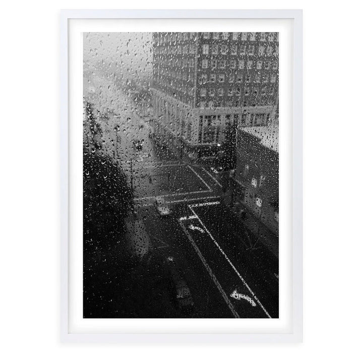 Wall Art's Rainy City Street Large 105cm x 81cm Framed A1 Art Print