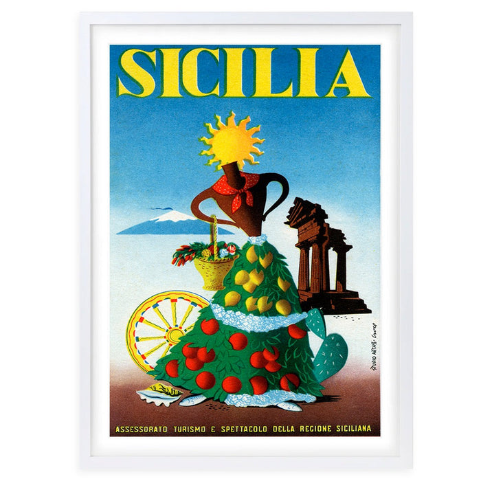 Wall Art's Sicilia Large 105cm x 81cm Framed A1 Art Print