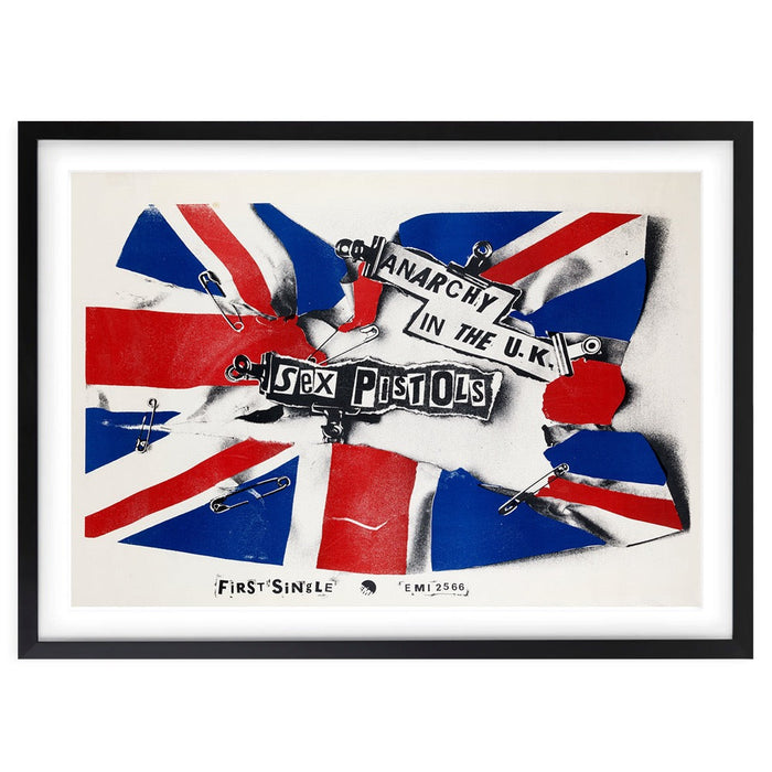 Wall Art's The Sex Pistols - Anarchy In The Uk Promo Poster - 1976 Large 105cm x 81cm Framed A1 Art Print