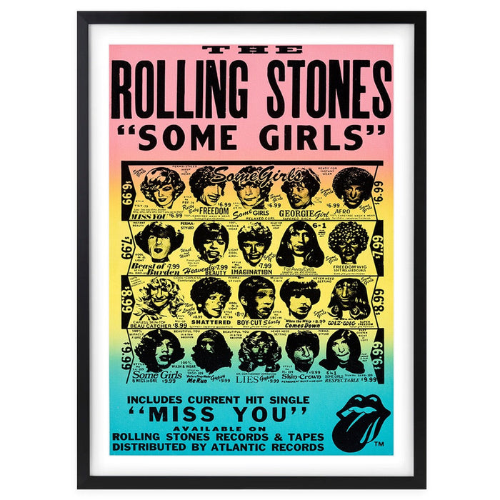 Wall Art's The Rolling Stones - Some Girls Promo Poster  Large 105cm x 81cm Framed A1 Art Print