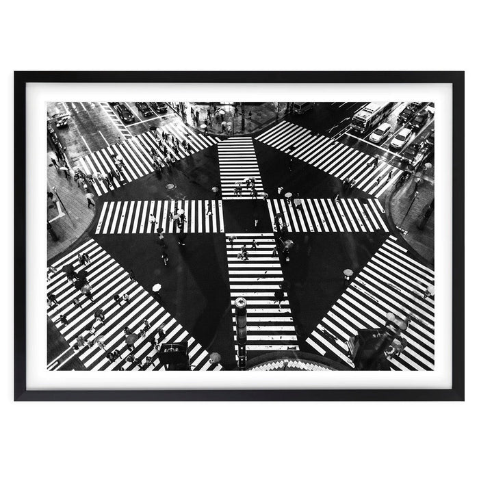 Wall Art's Tokyo Shibuya Crossing Large 105cm x 81cm Framed A1 Art Print