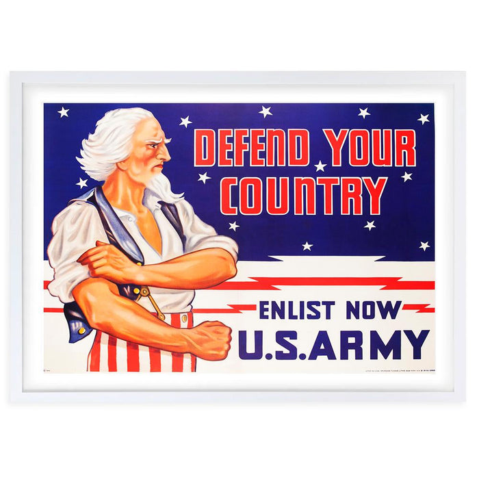 Wall Art's Us Army Defend Your Country Large 105cm x 81cm Framed A1 Art Print