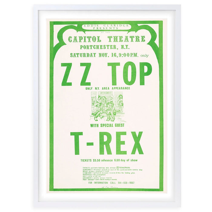 Wall Art's Zz Top - T-Rex - 1974 Large 105cm x 81cm Framed A1 Art Print