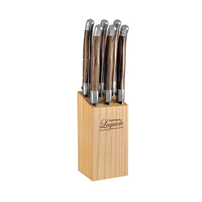 Steak Knife Block 7p Wooden x 6sets