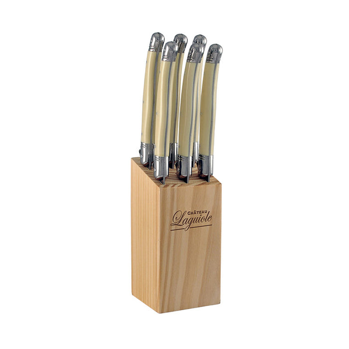 Steak Knife Block 7p Ivory x 6sets