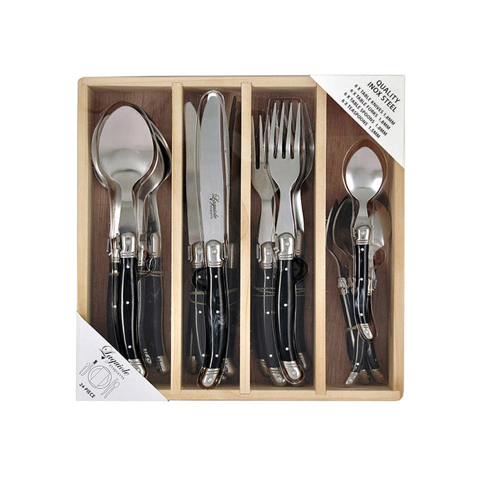 Cutlery Set 24p Marble Black x 6sets