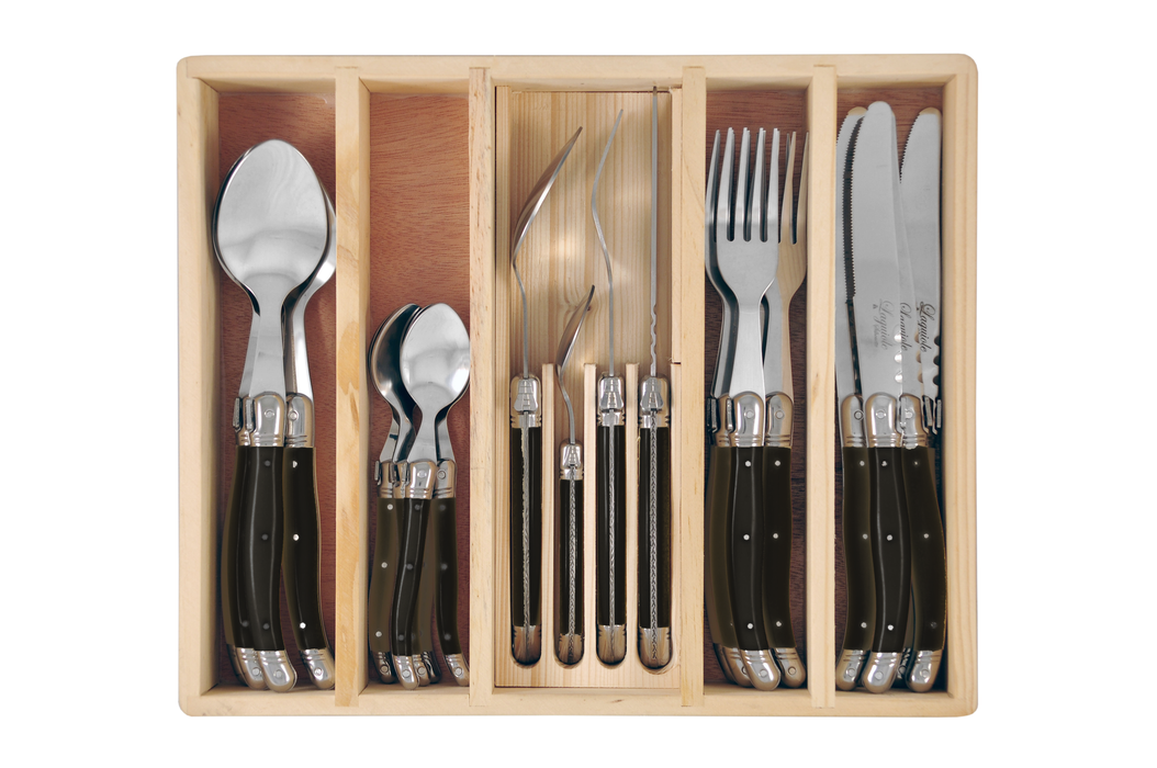 24p Cutlery Set Black x 4sets