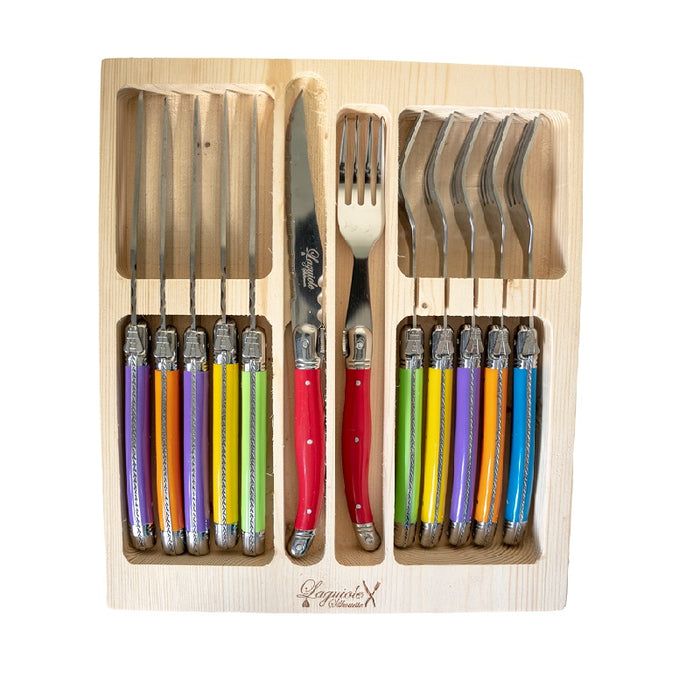 12p Steak Knife & Fork Set Multicolour x 6sets