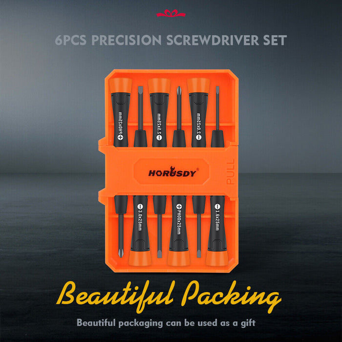 6Pc Precision Screwdriver Set Phillips Slotted Electronic PC Repair Small Driver