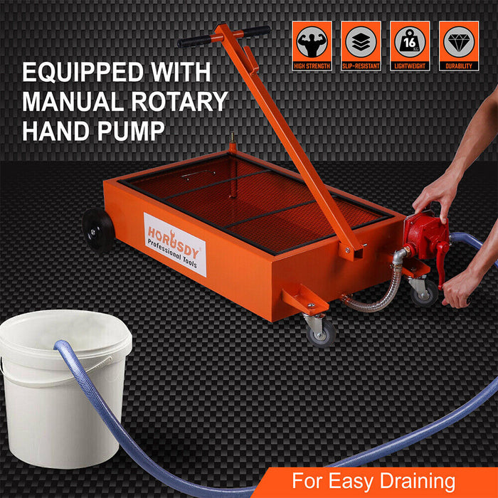 HORUSDY 76L Low Profile Waste Oil Drainer Mobile Workshop Pump Vehicle 4WD Truck