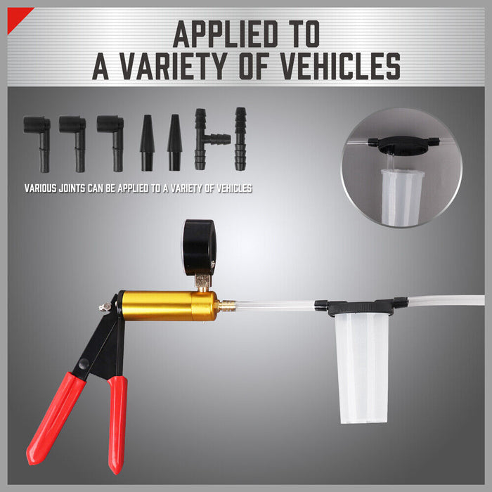 HORUSDY Hand Held Vacuum Pump Brake Bleeder Pressure Tester Vacuum Gauge Kit