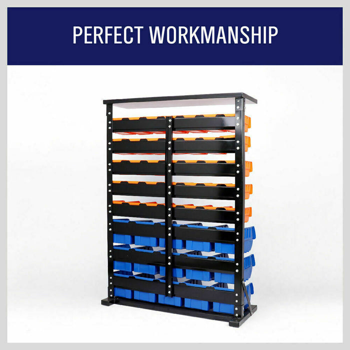 50-Piece Bin Wall Mounted Parts and Tool Storage Rack Organizer Rack for Workshop Tools