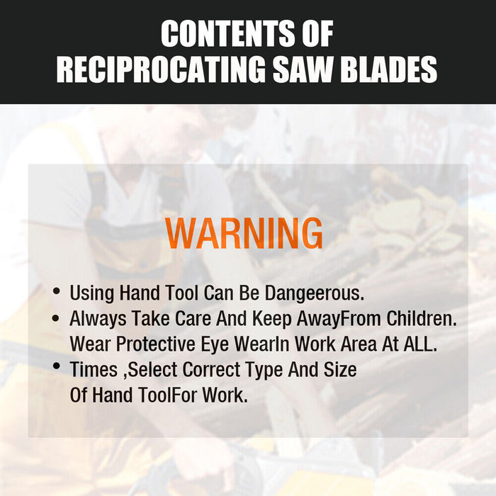 10Pc Reciprocating Saw Blades Set For Wood Metal Timber Demolition Cutting Tool