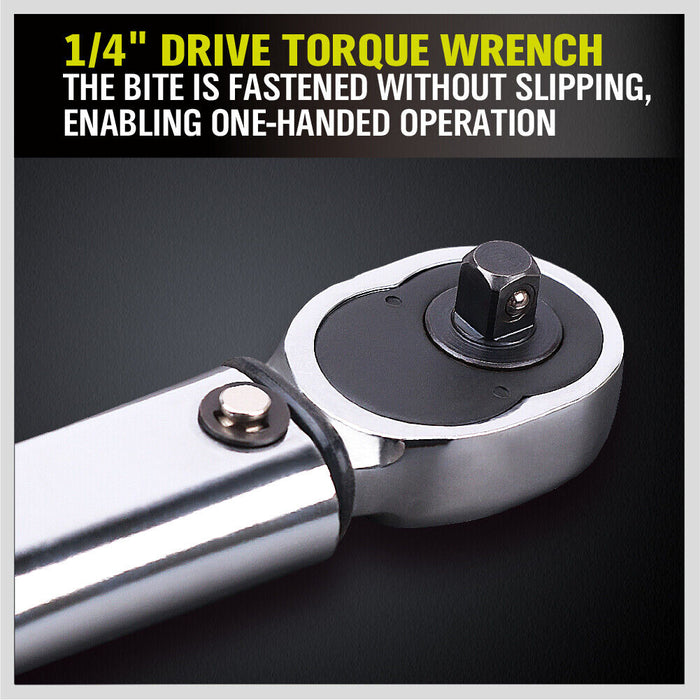 1/4" Drive Click Torque Wrench 5-25NM Ratchet Spanner Adjustable Hand Repair New