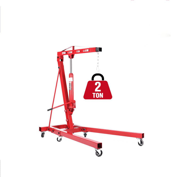 2-Ton Hydraulic Engine Crane Foldable Hoist Stand for Mobile Garage Lifting- Workshop Essential