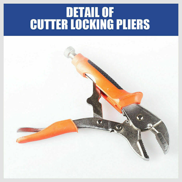 Vice Grip Locking Pliers Curved Jaw Auto Locking 235mm Long With Soft Grip