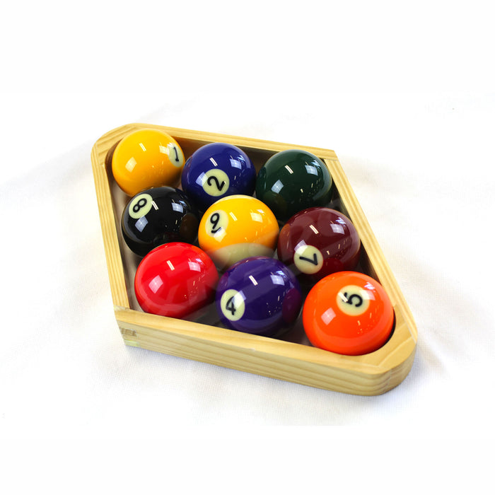 2-1/4 Inch Quality Billiards Pool Balls Set Wooden Diamond Rack