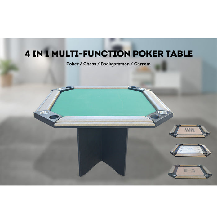 4FT Poker Table Multi-function Poker Table/Chess/Backgammon/Carrom Game Table