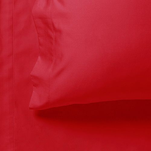 1000TC Ultra Soft King Single Size Bed Red Flat & Fitted Sheet Set