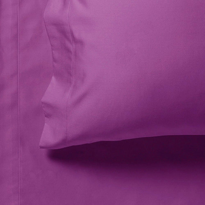 1000TC Ultra Soft Fitted Sheet & Pillowcase Set - Single Size Bed - Purple