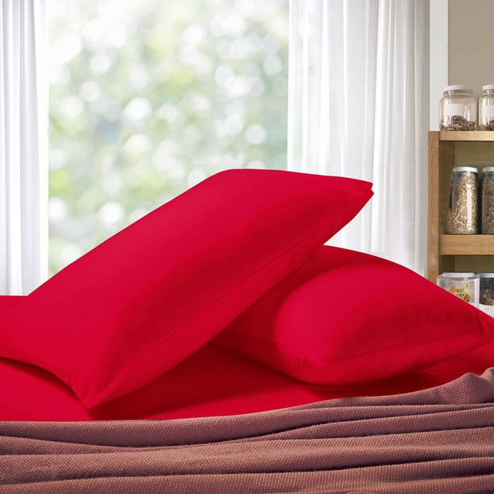 1000TC Premium Ultra Soft King size Pillowcases 2-Pack - Red