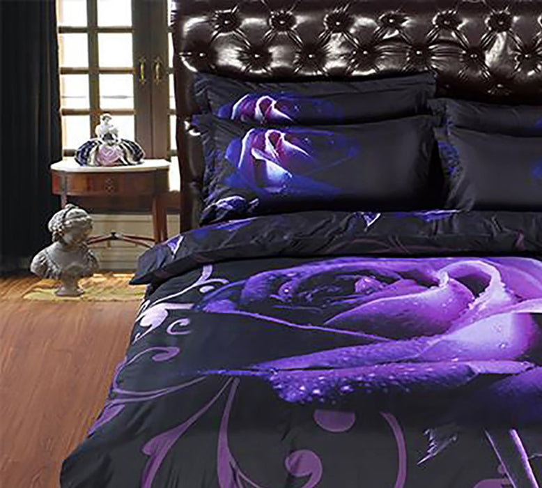 Rose Double Size Quilt Doona Duvet Cover Set