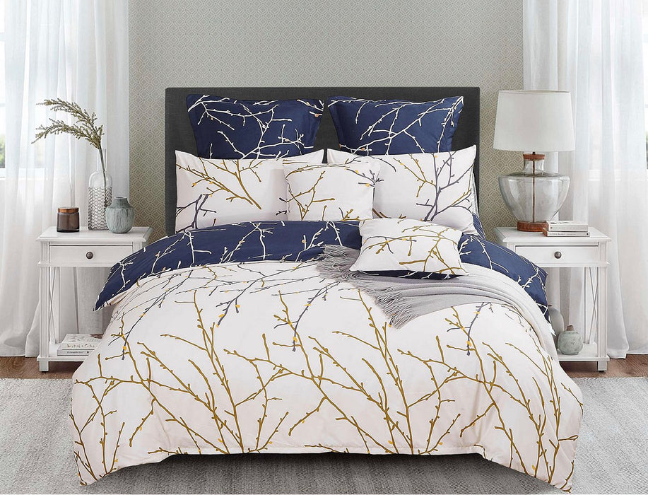 Tree Reversible Double SizeQuilt/Doona/Duvet Cover Set - Beige