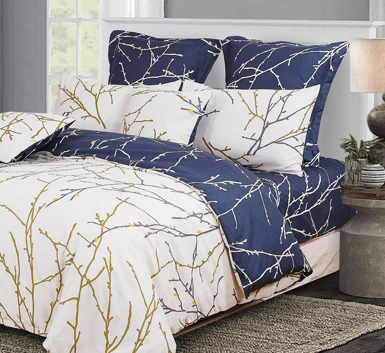 Tree Reversible Double SizeQuilt/Doona/Duvet Cover Set - Beige