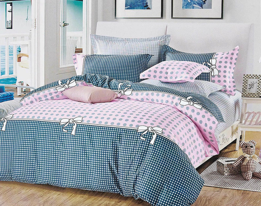 Pink Dots Double Size Bed Quilt/Doona/Duvet Doona Duvet Cover Set