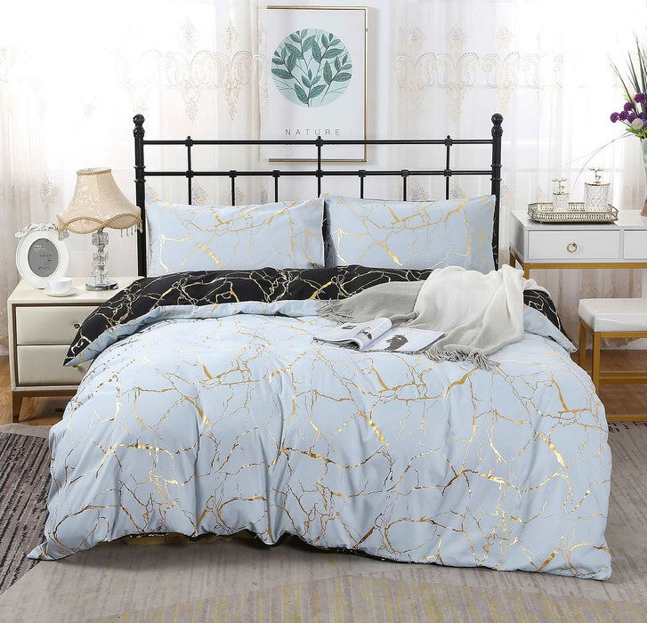 Adana Reversible King Size Bed Quilt/Doona/Duvet Cover Set