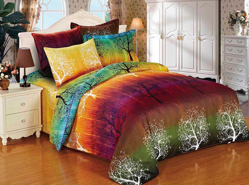 Rainbow Tree King Single Size Quilt/Doona/Duvet Cover Set