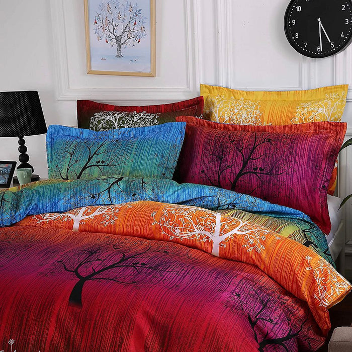 Rainbow Tree King Single Size Quilt/Doona/Duvet Cover Set