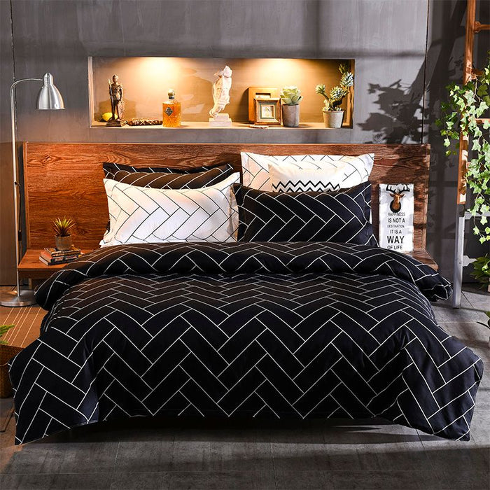 Black&White Queen Size Duvet Doona Quilt Cover Set