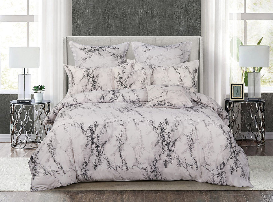 Marble Super King Size Duvet Doona Quilt Cover Set