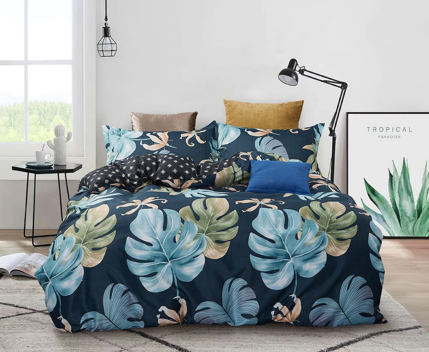 Leaves Super King Size Quilt/Doona/Duvet Cover Set