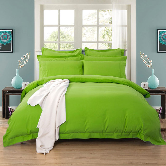 1000TC Tailored Queen Size Green Duvet Doona Quilt Cover Set