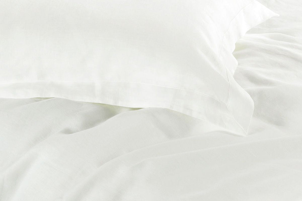 1000TC Tailored Single Size White Duvet Doona Quilt Cover Set