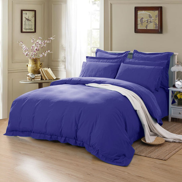 1000TC Tailored Super King Size Royal Blue Duvet Doona Quilt Cover Set