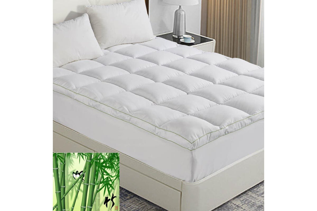 Luxton King Size 1000GSM Bamboo Mattress Topper with Gusset Support