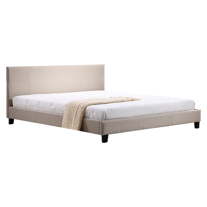 King Linen Fabric Bed Frame Beige