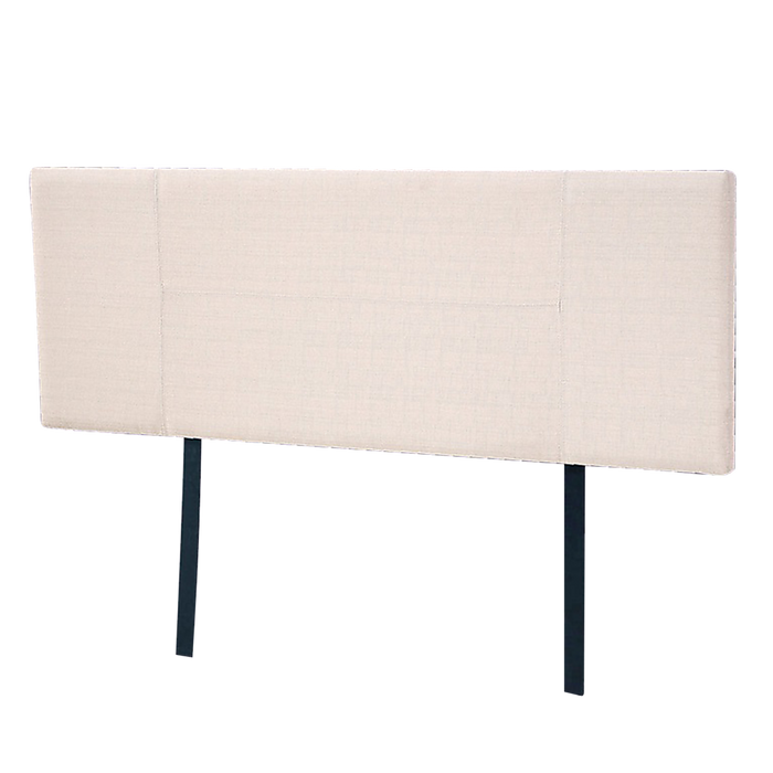 Linen Fabric Double Bed Headboard Bedhead - Beige